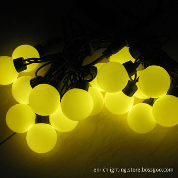 Warm White LED Holiday String Light, 5 Meters 50 Bulbs, AC 220/110V, IP44, 50,000 Hours